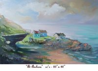 AT ANCHORS, Newfoundland, Canada, Oil on Canvas